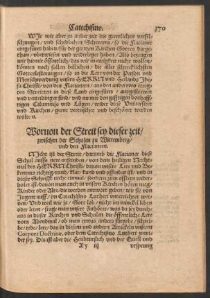 Worvon der Streit sey dieser zeit/ zwischen der Schulen zu Wittemberg/ und den Flacianern.