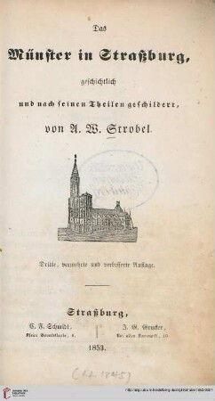 Das Münster in Straßburg : geschichtlich und nach seinen Theilen geschildert
