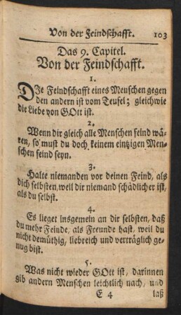 Das 9. Capitel. Von der Feindschafft