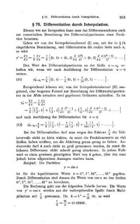 § 76. Differentiation durch Interpolation.