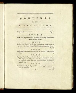 Contents of the first Volume.
