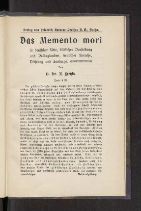Das Memento mori