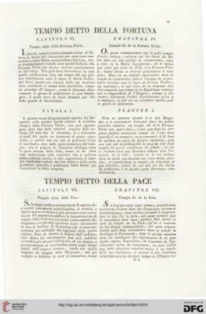 Capitolo VI: Tempio detta della Fortuna Virile / Chapitre VI: Temple dit de la Fortune Virile