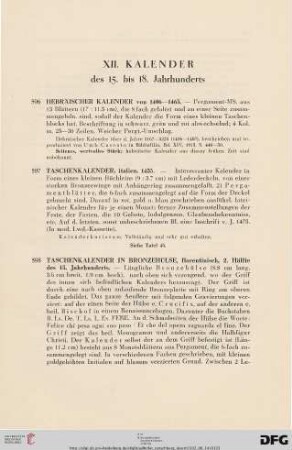 XII. Kalender (Nr. 596-610)