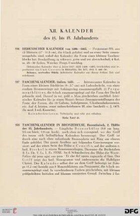 XII. Kalender (Nr. 596-610)