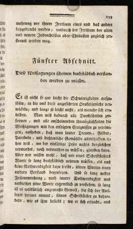 159-168, Fünfter Abschnitt. Diese Weißsagungen scheinen buchstäblich verstanden werden zu müssen.