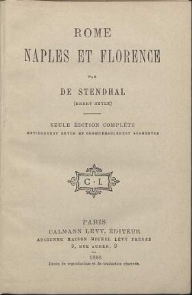 Rome, Naples et Florence