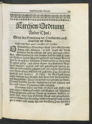 Kirchen-Ordnung Ander Theil:
