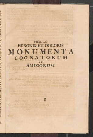 Publica Honoris Et Doloris Monumenta Cognatorum Et Amicorum