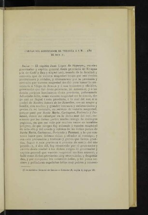 Cartas del gobernador de Veragua á S. M. - Año de 1603 (1).
