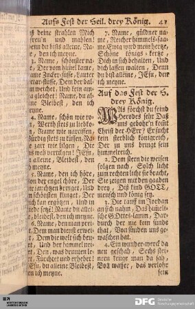 Auf das Fest der Heil. drey König.
