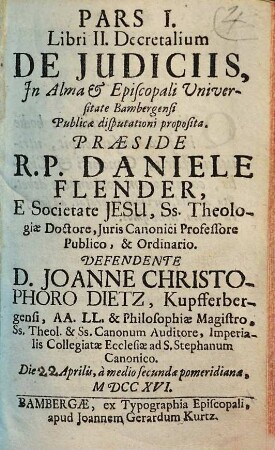 Pars I. libri II. decretalium de judiciis