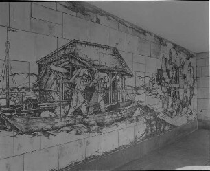 Dresden, Augustusbrücke, Wandgemälde, 1992