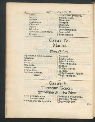 Caput V. Terrarum Genera. Mancherley Arten der Erden.