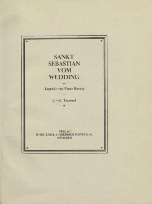 Sankt Sebastian vom Wedding : Legende