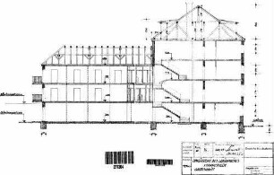 Kornwestheim Pbf: Dienstgebäude Ledigenheim STA,Querschnitt (mit TR,FU)