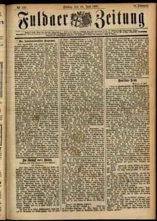 Ausgabe vom Freitag, den 10. Juli 1891.