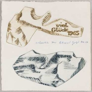Zeichnung des Künstlers Erhard Groß, Titel: Viel Glück 1965, 1964