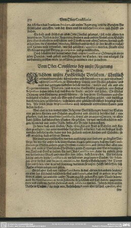 Vom Ober-Consistorio bey unser Regierung zu Dreßden