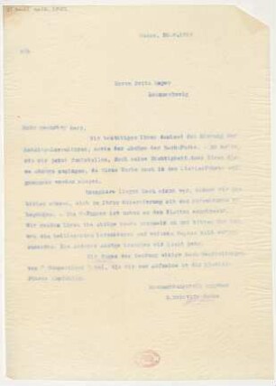 Brief an Fritz Meyer : 20.04.1916