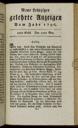 42tes Stück. Den 23ten May.