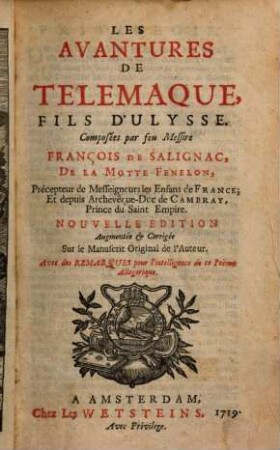 Les avantures de Telemaque