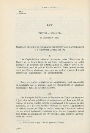 LXX Tunisi - Francia 15 novembre 1824