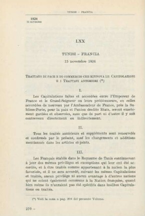 LXX Tunisi - Francia 15 novembre 1824