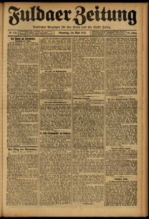 Ausgabe vom Dienstag, den 24. Mai 1921.