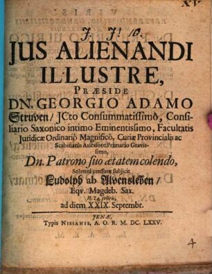 Ius Alienandi Illustre