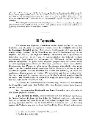 III. Topographie.