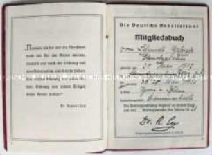 Mitgliedsbuch der Deutschen Arbeitsfront