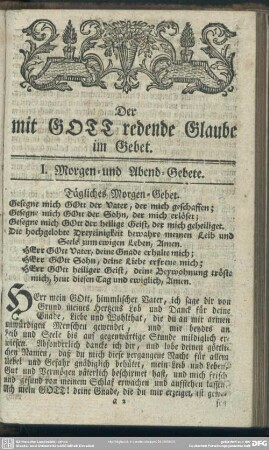 I. Morgen- und Abend-Gebete