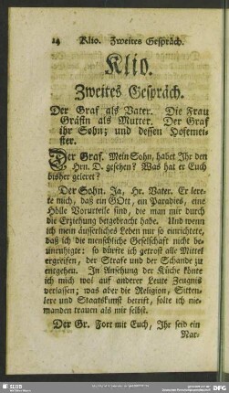 Klio. Zweites Gespräch