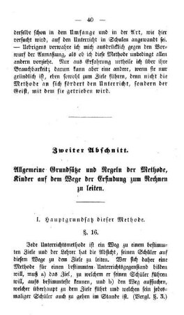 I. Hauptgrundsatz dieser Methode. § 16-20.