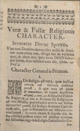 Verae & Falsae Religionis Character - Hauptteil.
