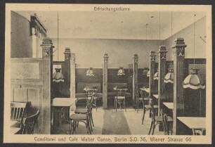 Ansichtskarte Konditorei u. Café Walter Ganse, Wiener Straße 66