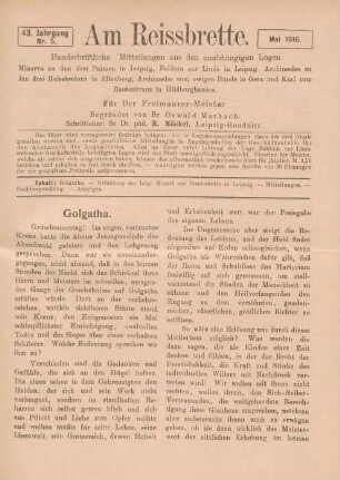 Nr. 5. Mai 1916.