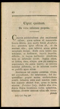 Caput quintum. De vitiis infantum propriis