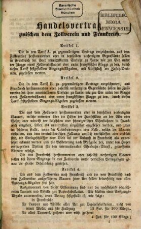 Handelsvertrag zwischen dem Zollverein und Frankreich