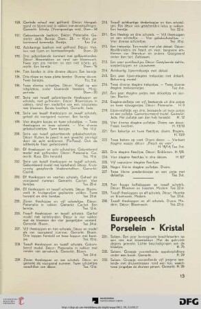 Europeesch Porselein – Kristal (Nr. 231-262)