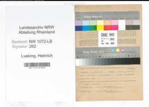 Entnazifizierung Heinrich Lueking , geb. 13.07.1890 (Abteilungsleiter)