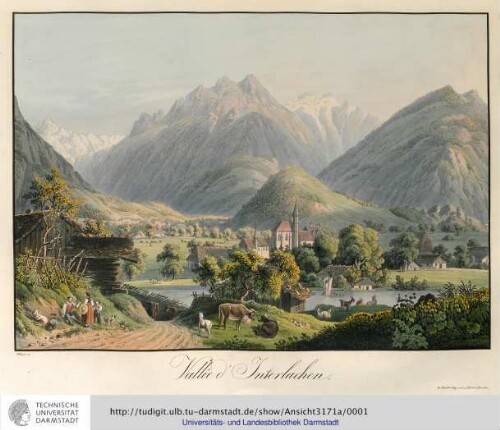 Vallée d' Interlachen [Interlaken]. [Johann Friedrich] Witzani [Wizani] sc. Dresden: Kleist [um1820]