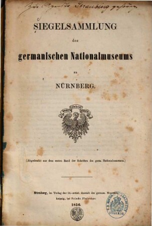 Siegelsammlung des Germanischen Nationalmuseums zu Nürnberg