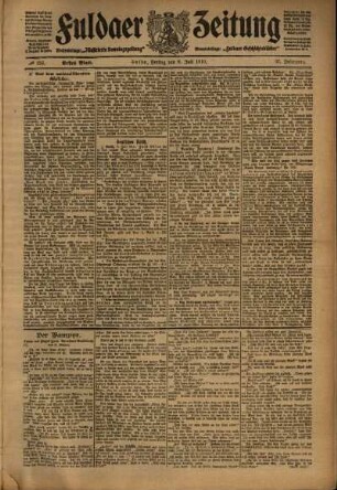Erste Ausgabe vom Freitag, den 08. Juli 1910.