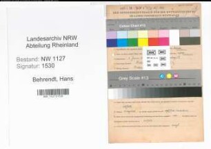 Entnazifizierung Hans Behrendt , geb. 02.01.1908 (Feuersozialinspektor)