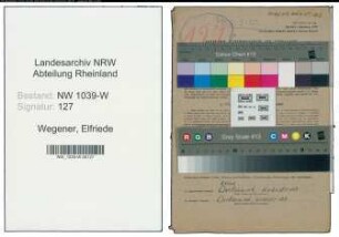Entnazifizierung Elfriede Wegener , geb. 08.10.1904 ()