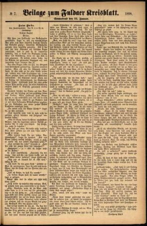 Zweite Ausgabe vom Samstag, den 15. Januar 1898.