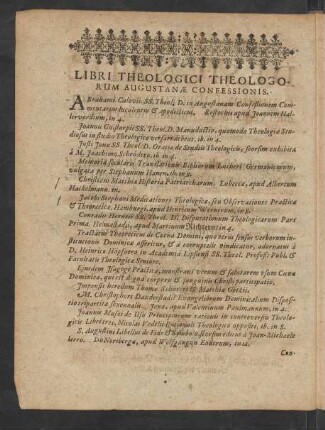 Libri Theologici Theologorum Augustanae Confessionis.