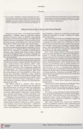 54: Sprawozdanie z sesji arturiańskiej